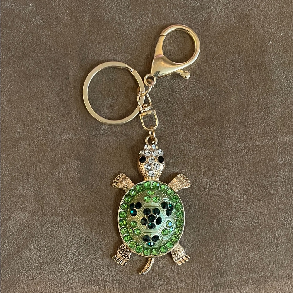 Green and Gold Turtle Keychain
